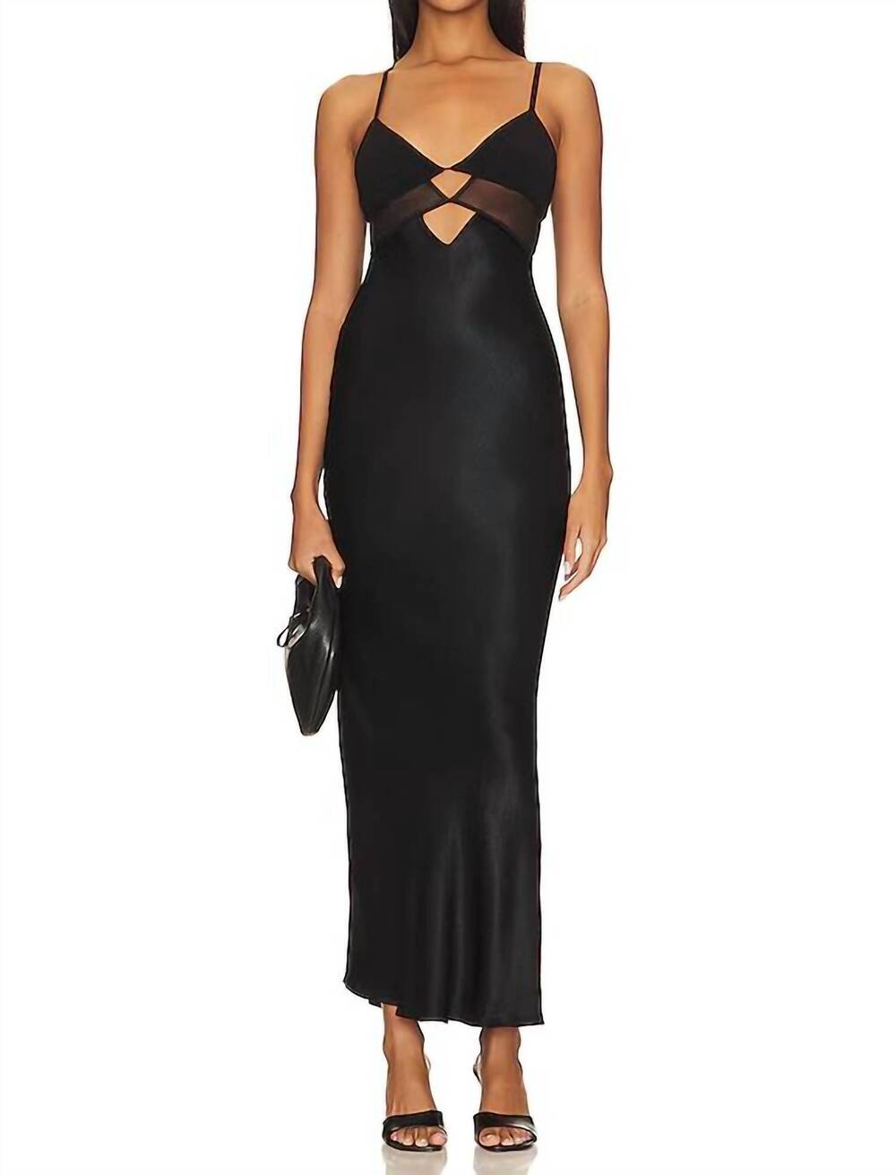 NEW BEC + BRIDGE ashton cut out maxi dress in black